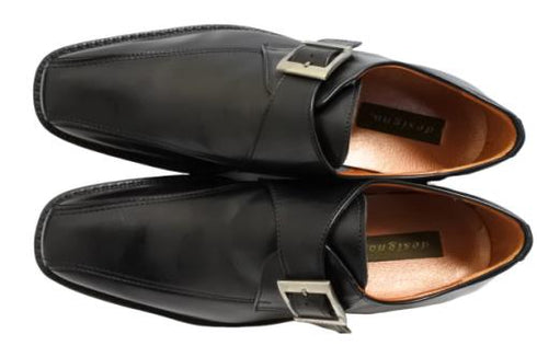 【KANEKA designo5022 ブラック】幅広4E シングルモンクストラップシューズ